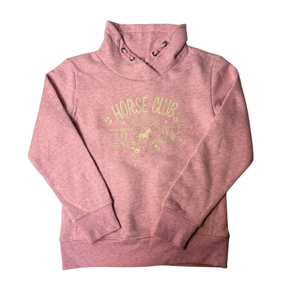 Yigga Girls Pink Graphic High Neck Sweatshirt – 11–12 Years